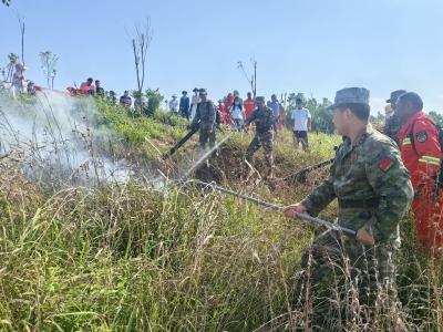 吴店镇民兵积极参与森林防灭火演练