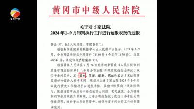 【视频】浠水县人民法院1—9月审判执行工作综合排名全市第一