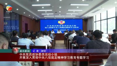 【视频】中共党员政协委员活动小组开展深入贯彻中央八项规定精神学习教育专题学习
