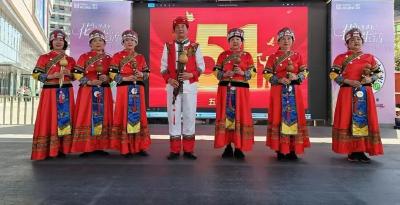 浠水县广场舞协会“庆五一”歌舞汇演在润达广场举行