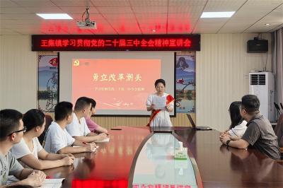 【学习贯彻党的二十届三中全会精神】王集镇学习贯彻党的二十届三中全会精神