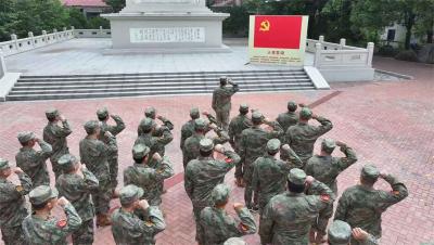 宜城市人武部：重温入党誓词 凝聚奋进力量