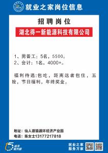 【2026年“春风行动"】湖北得一新能源科技有限公司