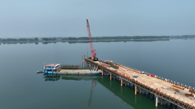 【奋进“十五五”实干开新局】河谷汉江二桥项目钢栈桥预计6月底完工