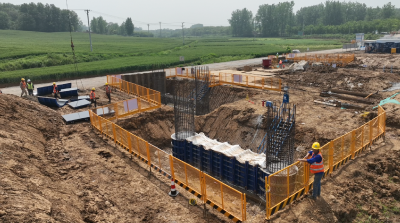 【奋进“十五五” 实干开新局】老河口至南漳高速公路引丹三干渠大桥8月底完成桩基下构施工