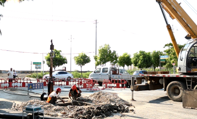 明星电影院积水点大型抽水泵安装工程提前竣工 