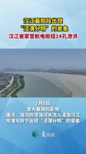 汉江襄阳段出现“泾渭分明”的景象