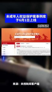 未成年人权益保护案事例库于6月1日上线