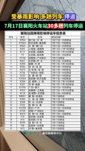 7月17日列车停运信息