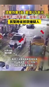 两男子“开盲盒”拉车门盗窃，民警跨省抓获嫌疑人！