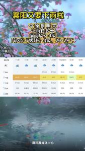 今天下班抓紧回家！襄阳又要下雨啦！