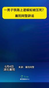 襄阳一男子铁路上逮蜈蚣被压死？网警辟谣