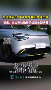 东风纳米01持续领跑襄阳本地市场 销量、市占率均稳居同级别车型榜首