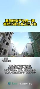 襄阳佳海产业园一期，首批15家企业正式入驻