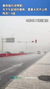 襄阳强对流预警！今下午起短时暴雨、雷暴大风齐上阵，阵风7-9级！