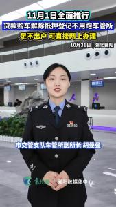明天起！车辆解除抵押直接网上办！