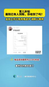 育儿补贴 襄阳已有人到账，你收到了吗？