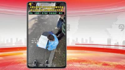 网络热点：父母公园打球 孩子在旁边支摊写作业