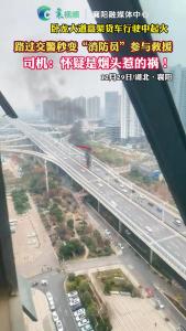 刚刚！卧龙大道高架货车突然起火！