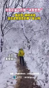 #襄阳 大雪后，市民在#扁山 找到“冰雪世界”