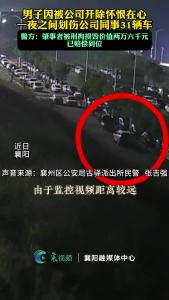 男子因被公司开除怀恨在心，一夜之间划伤