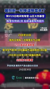 襄阳新一轮降温降雪来了！