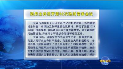 视频︱​陈丹主持召开第32次政府常务会议