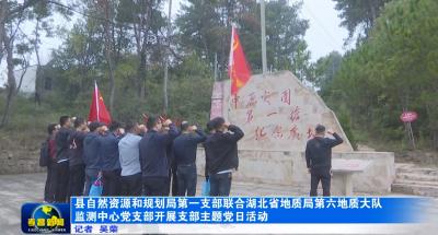 孝昌县自然资源和规划局第一支部联合湖北省地质局第六地质大队监测中心党支部开展支部主题党日活动
