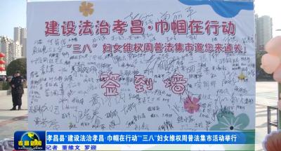 孝昌县“建设法治孝昌·巾帼在行动”“三八”妇女维权周普法集市活动举行