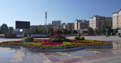 孝昌：城区换“新衣”  “花”样迎国庆