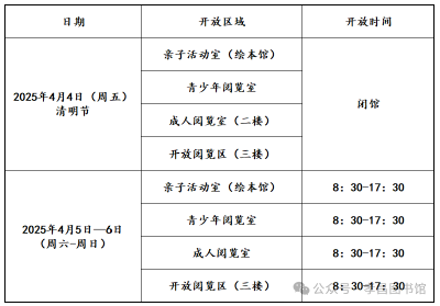 关于孝昌县图书馆清明节开放的通知