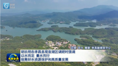 胡玖明在孝昌县观音湖区调研时强调 以水而定 量水而行 统筹好水资源保护和高质量发展