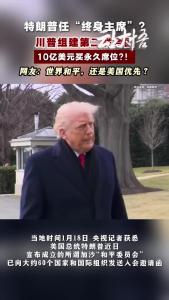 美国邀约60国加入“特朗普版联合国”，特朗普任“终身主席”