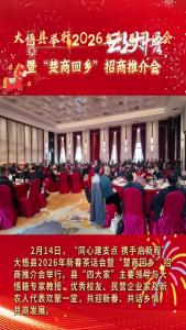 “同心建支点 携手启新程”2026年大悟县新春茶话会暨楚商回乡招商推介会举行