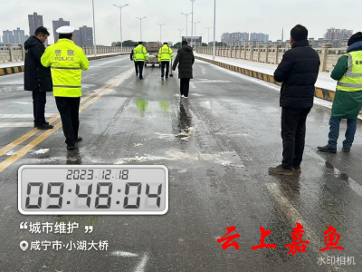 抗寒解冻！我县多部门合力保障小湖大桥道路安全畅行