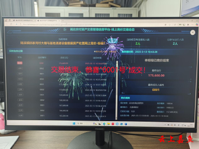 嘉鱼首宗农村产权线上交易溢价成交
