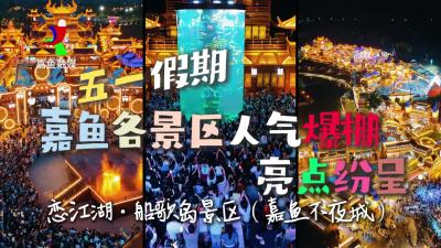 微视︱五一假期 嘉鱼各景区人气爆棚 亮点纷呈——恋江湖·船歌岛景区（嘉鱼不夜城）