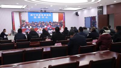 视频-通城收听收看咸宁市低温雨雪冰冻灾害天气防范应对视频会商调度会