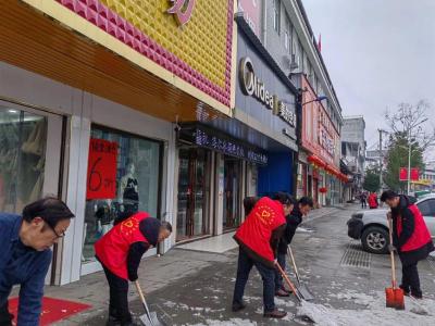 通城县关刀镇财政所党员干部积极参与扫雪除冰活动