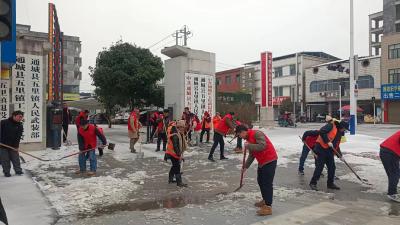 以雪为令 迎雪而战｜通城县五里镇组织党员干部志愿者开展清雪除冰行动