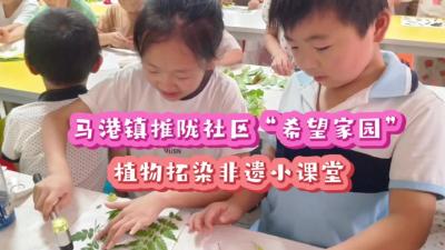 V视丨通城县马港镇“希望家园”植物拓染非遗小课堂