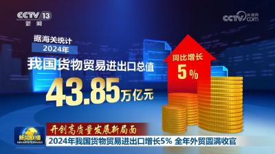 【开创高质量发展新局面】2024年我国货物贸易进出口增长5% 全年外贸圆满收官