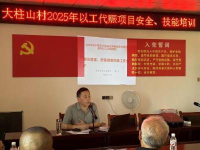 通城县沙堆镇大柱山村开展以工代赈项目安全、技能培训会