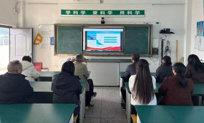 通城县沙堆中心完小：观展播学全会精神