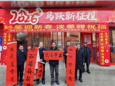 妙笔迎新春 泼墨赠祝福 | 通城县麦市镇向阳社区开展送春联文明实践活动