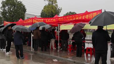视频-通城县关刀镇：大雨难挡求职热 “春风送岗”到家门 