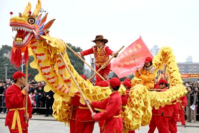 湖北通城：龙腾狮跃闹元宵 文化惠民乐万家