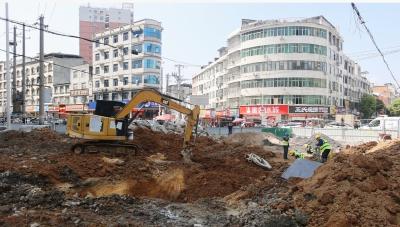 通城县湘汉路改造工程古龙路至解放西路段稳步推进 力争6月底全线贯通