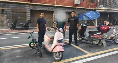 顺手牵羊偷电车！通城公安快速破案获群众锦旗致谢