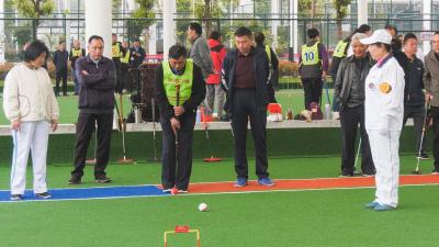 崇阳县举行首届社区老年人门球赛